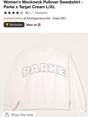 Parke Cream Mockneck Pullover Sweatshirt